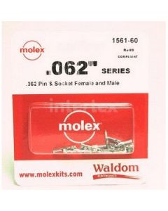 Waldom 1561-60, .062" Molex Pin & Socket M/F Terminals,24-18 AWG AWG,10 ea