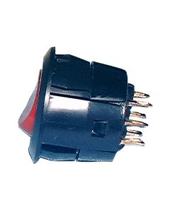 Philmore  30-10058 Round Rocker Switch DPDT, 5A @125V, ON-ON Red