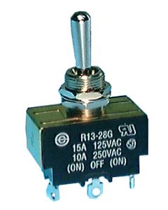 Philmore 30-10351 Stnd Bat Toggle Switch,SPDT 15A@,(ON)-OFF-(ON),Screw