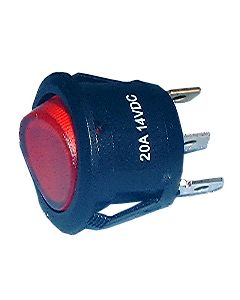 Philmore  30-16122 Lighted SnapIn Rnd Rocker Switch SPST,ON-OFF DC Red