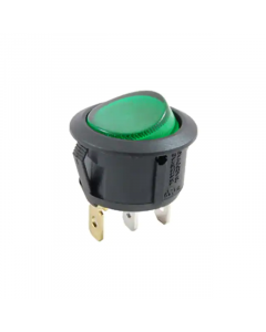 Philmore  30-16125 Lighted Snap Round Rocker Switch SPST, ON-OFF, Green