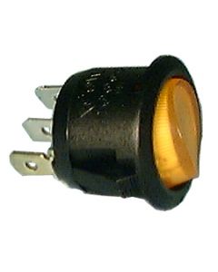 Philmore  30-16183 Lighted Snap Round Rocker Switch SPST,ON-OFF Amber