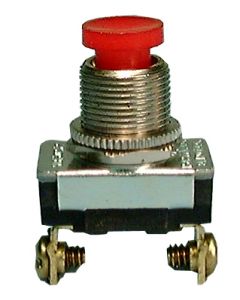 Philmore 30-458 Momentary Push Button Switch,SPST 6A@120V,(OFF)-ON,Red