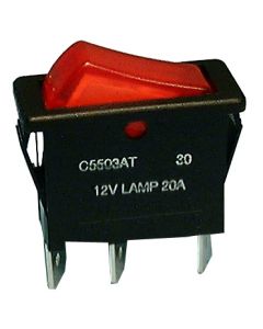 Philmore 30-550 12 Volt Lighted SnapIn Rocker Switch SPST 15A @125V ON-OFF Red
