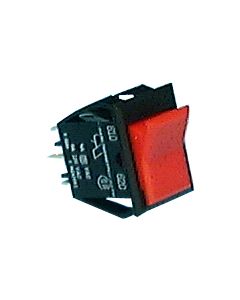 Philmore 30-654 Mini Rocker Switch DPDT 8A @125V/4A@250V ON-ON Red