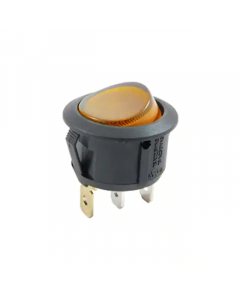 Philmore  30-16123 Lighted Snap Round Rocker Switch SPST,ON-OFF Amber