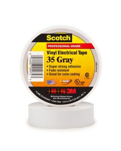 3M Scotch 35, Color Coded, Vinyl Electrical Tape, Grey, 3/4" x 66'