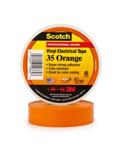 3M Scotch 35, Color Coded, Vinyl Electrical Tape, Orange, 3/4" x 66'