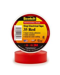 3M Scotch 35, Color Coded, Vinyl Electrical Tape, Red, 3/4" x 66'