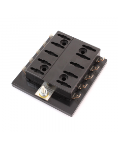 Cole Hersee Littelfuse 46377-10 ATO Fuse Block with Common Hot Feed, 10-Gang, w/o Ground Terminals