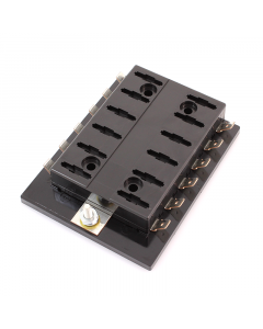 Cole Hersee Littelfuse 46377-12 ATO Fuse Block with Common Hot Feed, 12-Gang, w/o Ground Terminals