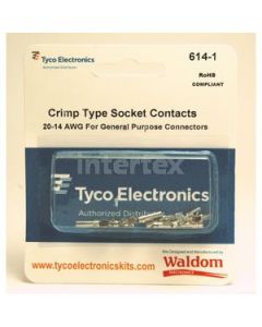 Waldom 614-1, Tyco Crimp Pin , 20-14AWG for General Purpose Conn. 10PK
