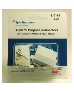 Waldom 617-15, Tyco General Purpose Connectors, M/F 20-14 AWG, 15 CKT