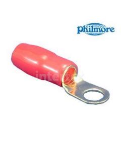 Philmore 65-1599  Vinyl Ins. Red Ring Terminals 4AWG 3/8" Stud 2PK