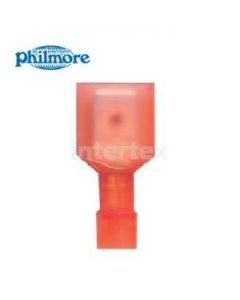 Philmore 65-5725 Nylon Fully Ins. Quick Conn. Male 22-18 AWG  .25" Red
