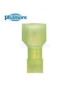 Philmore 65-5765 Nylon Fully Ins. Quick Conn. M. 12-10 AWG .25" Yellow