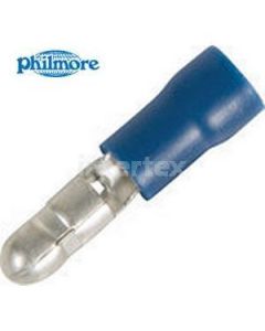 Philmore 65-7542C Vinyl Male Bullet Conn 16-14 AWG .195" Blue 100PK