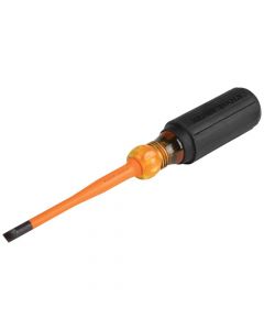Klein Tools 6924INS  Slim-Tip Insulated Screwdriver, 1/4-Inch Cabinet, 4-Inch Shank