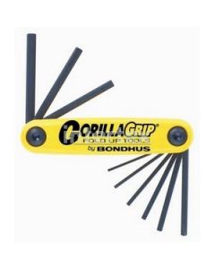 Bondhus 12591 Set 9 Hex GorillaGrip Fold-up Tools .050-3/16"