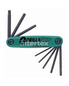 Bondhus 12634 Set 8 Torx  Tip GorillaGrip Fold-up Tools T9 - T40