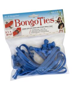 Bongo Ties A5-01-B Blue 5 Inch Rubber Ties 10 Pack