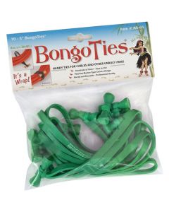 Bongo Ties A5-01-G Green 5 Inch Rubber Ties 10 Pack