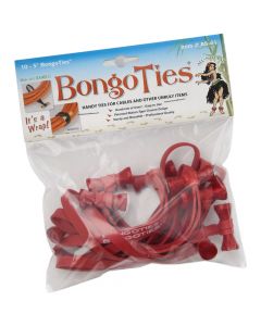 Bongo Ties A5-01-R Red 5 Inch Rubber Ties 10 Pack