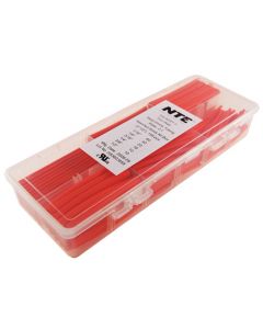 NTE  HS-ASST-3  Heat Shrink Assortment Red Thin Wall 2 1/2 In Length Assorted Diameters 158 Pieces Total            