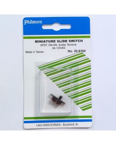 Philmore 30-9184 Sub-Miniature Slide Switch, SPDT 3A @125V, ON-ON