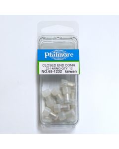 Philmore 65-1232 Nylon Insulated Close End Connectors 22-14 AWG 12pk