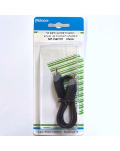 Philmore CAG19 Jumper and Extension Cables RCA Male to Male Gold, 18"