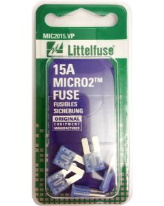 Littelfuse MIC2015.VP Fuse MICRO2 Blade 32V 15A 5PC Card