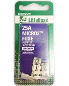 Littelfuse MIC2025.VP Fuse MICRO2 Blade 32V 25A 5PC Card