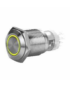 Install Bay IBRSSY16 16MM Stainless Round Yellow LED Switch W/Harness