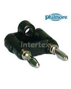 Philmore 2360 Dual Banana Plug,  0.75" Center Spacing,  Black