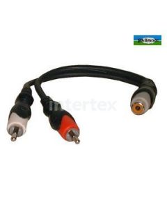 Philmore 4000 Y Adapter RCA Female to Two RCA Male, 6"