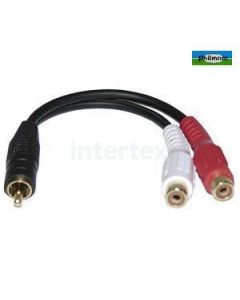 Philmore 4010G Y Adapter RCA Male To Two RCA Female, Gold Plated