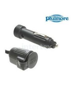Philmore 48-485, Cigarette Lighter Plug-Socket w/2A Fuse,12V 8AWG,10FT