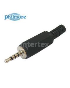 Philmore 70-049, Mini Phone In-Line Male Plug, 2.5mm, 4 Conductor