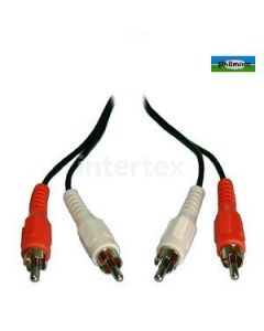Philmore CA34 Stereo Jumper Cable RCA Male To Male Nickel, 3ft