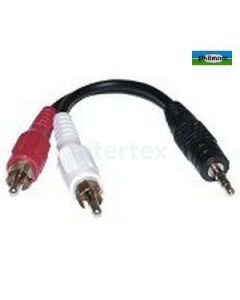 Philmore CA46 Y Adapter 3.5mm Stereo Male To Two RCA Male 6in