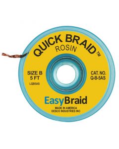 Easy Braid  Q-B-5AS Quick Braid Solder Wick 0.050" W  X 5' L Gold
