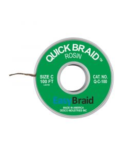 Easy Braid  Q-C-100  Quick Braid Solder Wick 0.075 W X 100' L Green