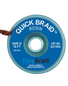 Easy Braid  Q-D-10AS Quick Braid Solder Wick 0.10" W X 10' L Blue