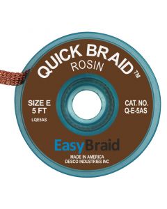 Easy Braid  Q-E-5AS Quick Braid Solder Wick 0.125" W X 5' L Brown