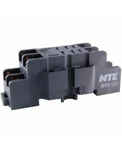 NTE Electronics R95-121 Relay Socket, DIN Rail, Panel, Screw, 8 Pins, 10 A, 300 V