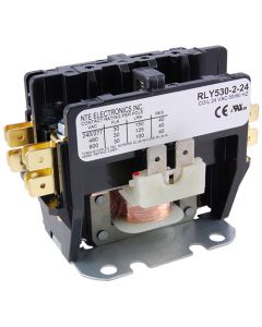 NTE Electronics  RLY530-2-24 Contactor 2 Pole 30 Full Load Amps 24Vac Coil