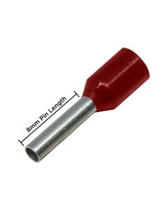SIWF016-C  16AWG (8mm Pin) Insulated Ferrules - Red 100 Pack