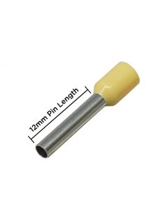SIWF017-C  14 AWG (12mm Pin) Insulated Ferrules - Yellow 100 Pack