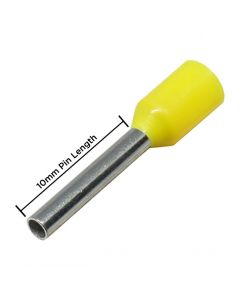 SIWF023-C  18AWG (10mm Pin) Insulated Ferrules - Yellow 100 Pack